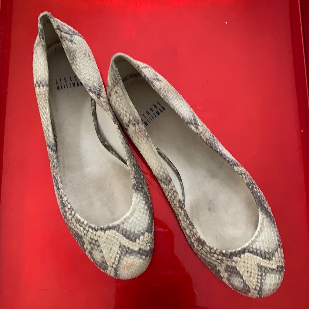 Stuart Weitzman Snake Skin Flat Shoes